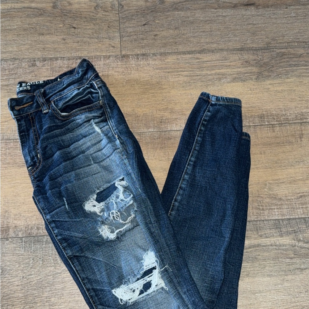 American Eagle Outfitters Blue Skinny Jeans Distressed